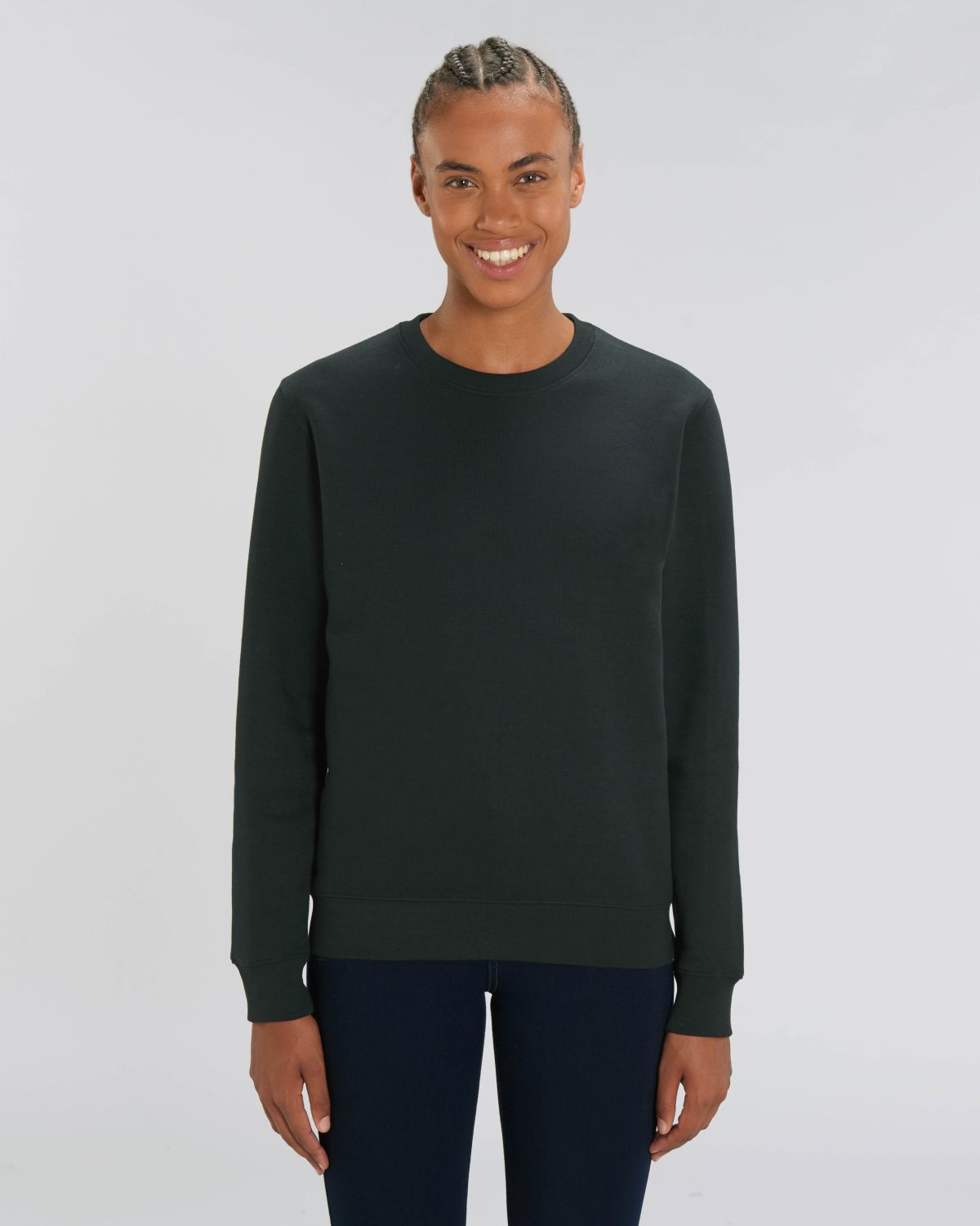 Sweat premium col rond unisexe en coton bio à personnaliser